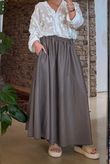 Made in Italy Runa Leather Look Skirt Earth